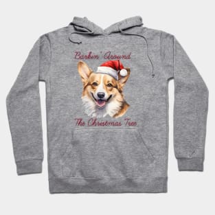 Christmas Corgi Dog in Santa Hat Hoodie